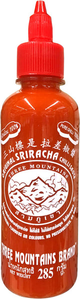 Original Three Mountain Sriracha Hot Chili Sauce Most Spicy flavor Bottle - 10.5 oz (Red Spice)
