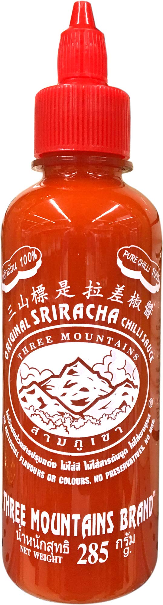 Original Three Mountain Sriracha Hot Chili Sauce Most Spicy flavor Bottle - 10.5 oz (Red Spice)
