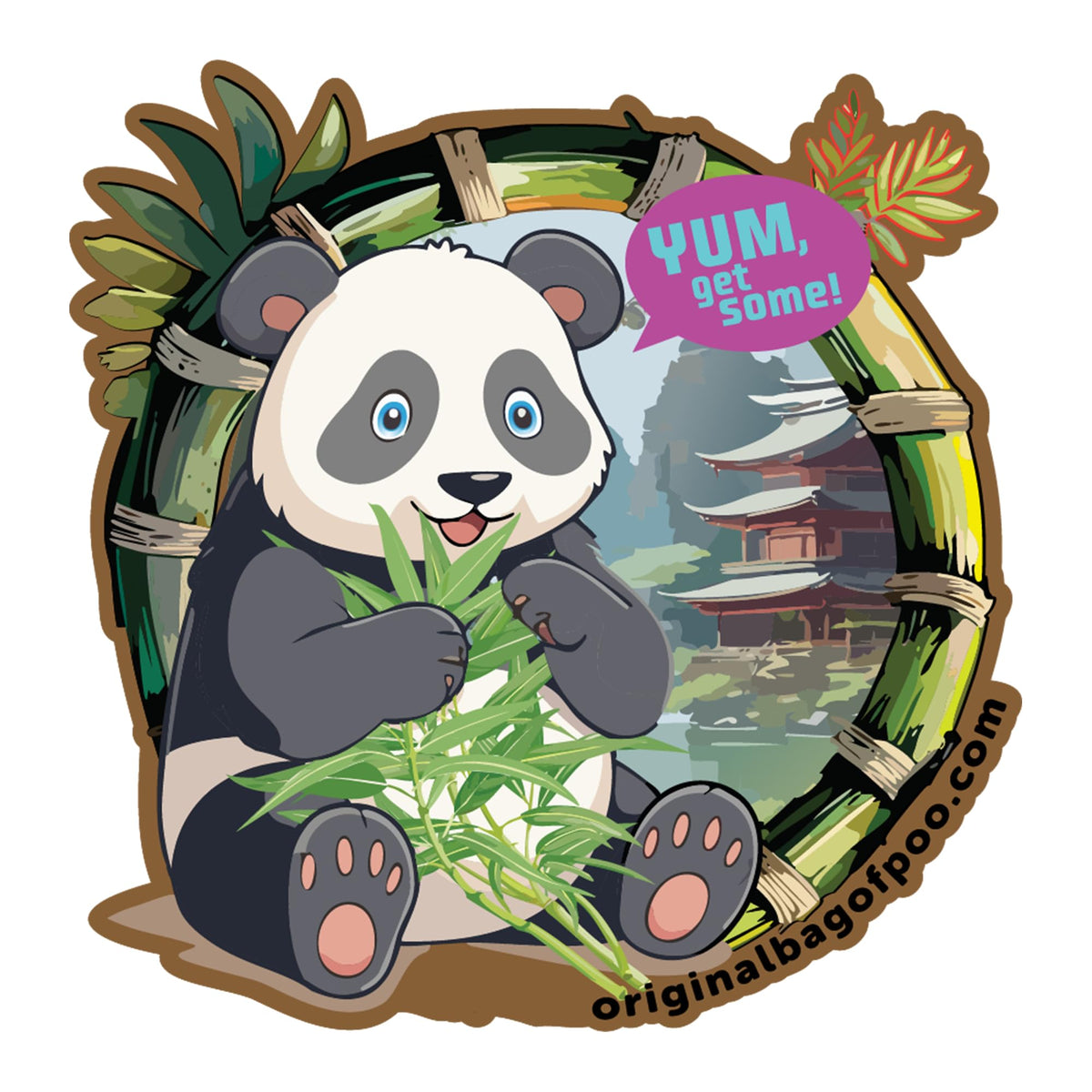 The Original Bag of Poo®, Giant Panda Poo (Vanilla Cotton Candy), Novelty Gag Gift with Free Sticker