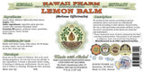 Lemon Balm Alcohol-Free Liquid Extract, Lemon Balm (Melissa officinalis) Dried Leaf Glycerite Hawaii Pharm Natural Herbal Supplement 2 oz
