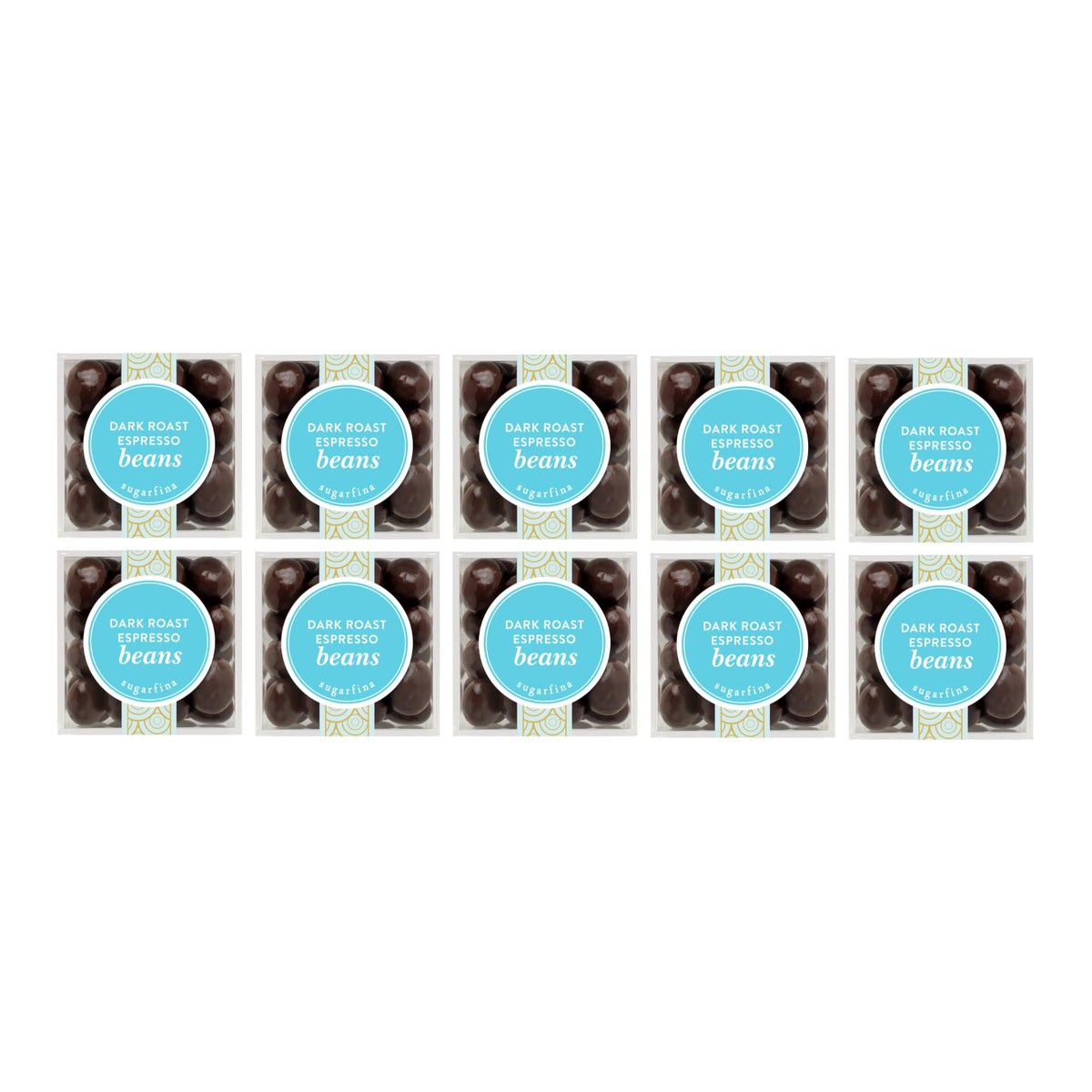 Sugarfina Dark Roast Espresso Beans Perfect 10 Party Pack, Chocolate Bites, Small Candy Cubes, 2.6 oz, 10 Count