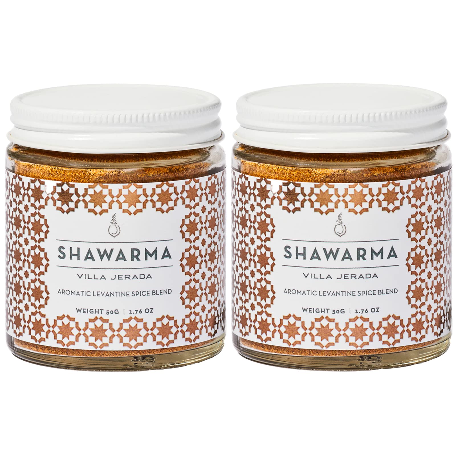 Villa Jerada, Shawarma Premium Seasoning - Aromatic Middle Eastern Spice Blend (Wonderful For Chicken, Beef, Lamb), 1.76 oz (SHAWARMA - 2 JARS *)