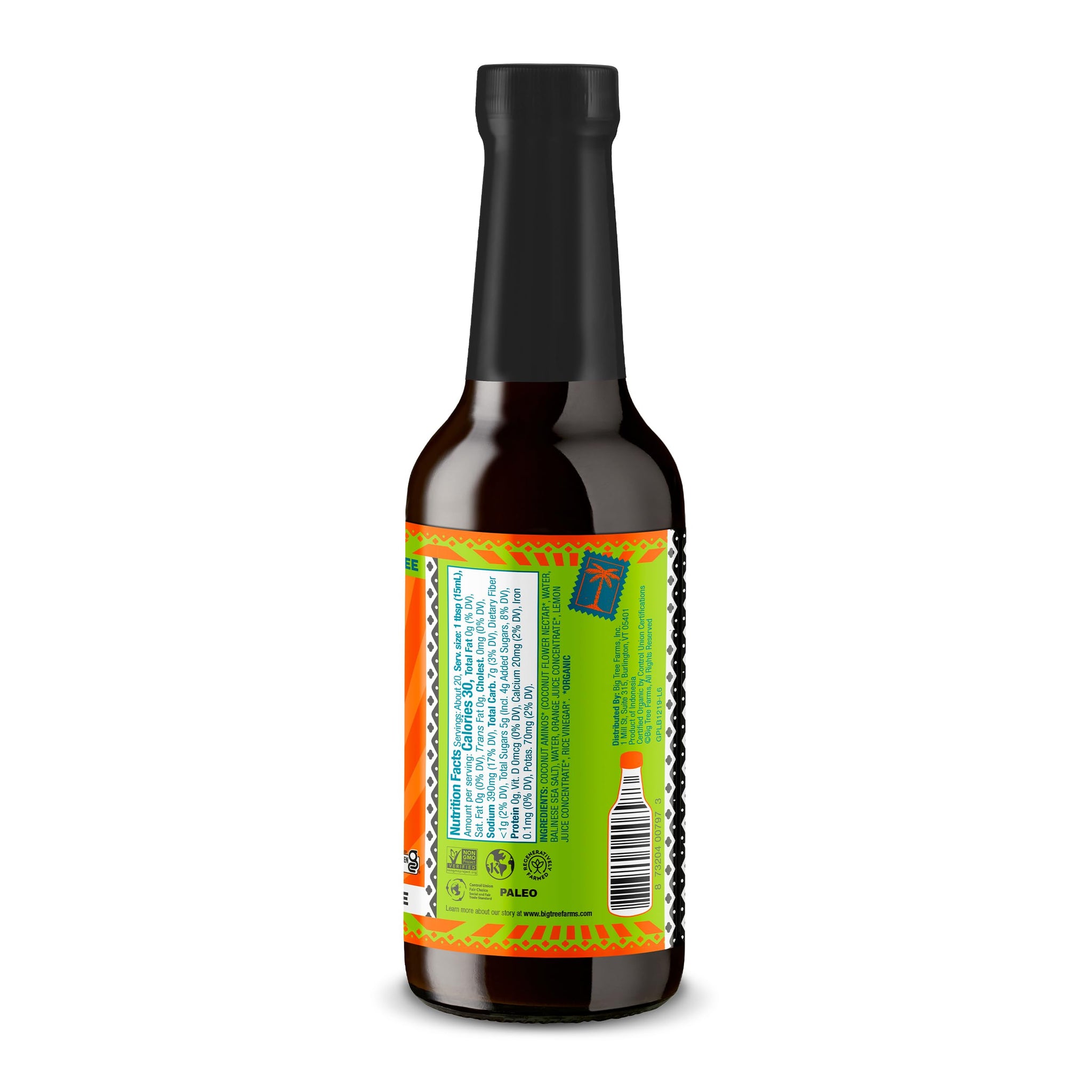 Big Tree Farms Organic Coco Aminos - Liquid Coconut Aminos, Soy-Free Sauce, Low Sodium, Soy Alternative, Gluten Free, Kosher, Marinade & Sauce