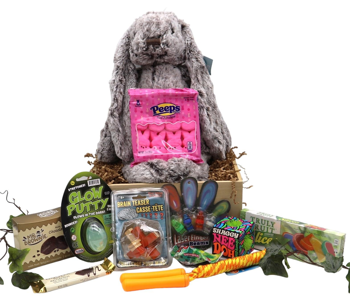 Gift Basket Village: Hoppin Fun For Kids - Plush, Assorted Candy & Toys, Chocolate, Brownies Gift Set