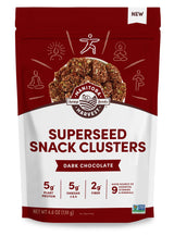 Manitoba Harvest Superseed Snack Clusters, Dark Chocolate - 4.6oz - 5g Plant Protein, 2g Fiber, 5g Omega 3 & 6 per 30g serving - Easy 6-in-1 Super