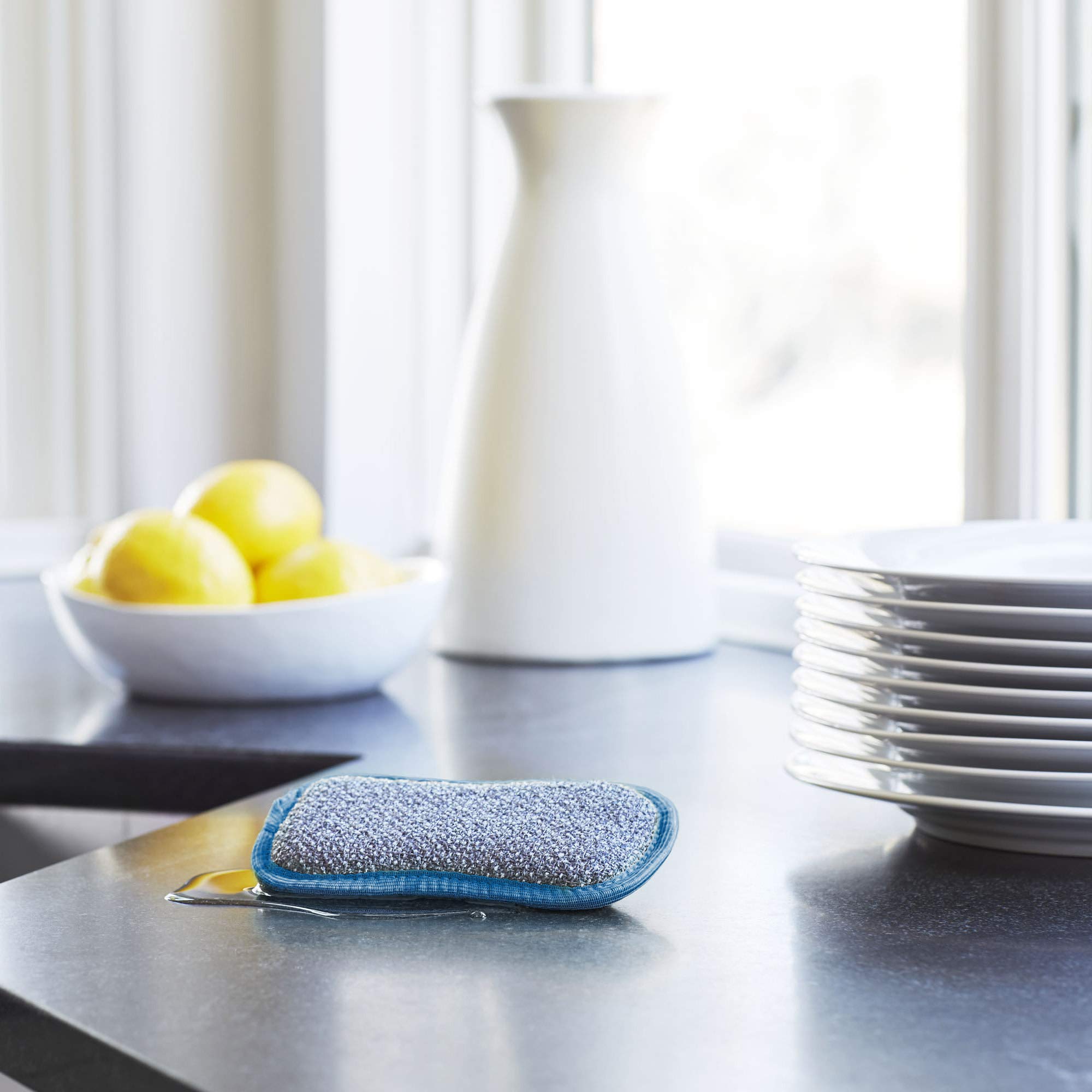 E-Cloth Washing Up Scrub Pad - Microfiber Sponge for Cleaning, Reusable Kitchen Sponge for Dishes & Sink, Non Scratch, Multi Purpose Scrubber, Machine