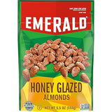 Emerald Nuts, Honey Glazed Almonds, 5.5 Oz, Resealable Bag (Pack of 2)