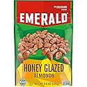 Emerald Nuts, Honey Glazed Almonds, 5.5 Oz, Resealable Bag (Pack of 2)