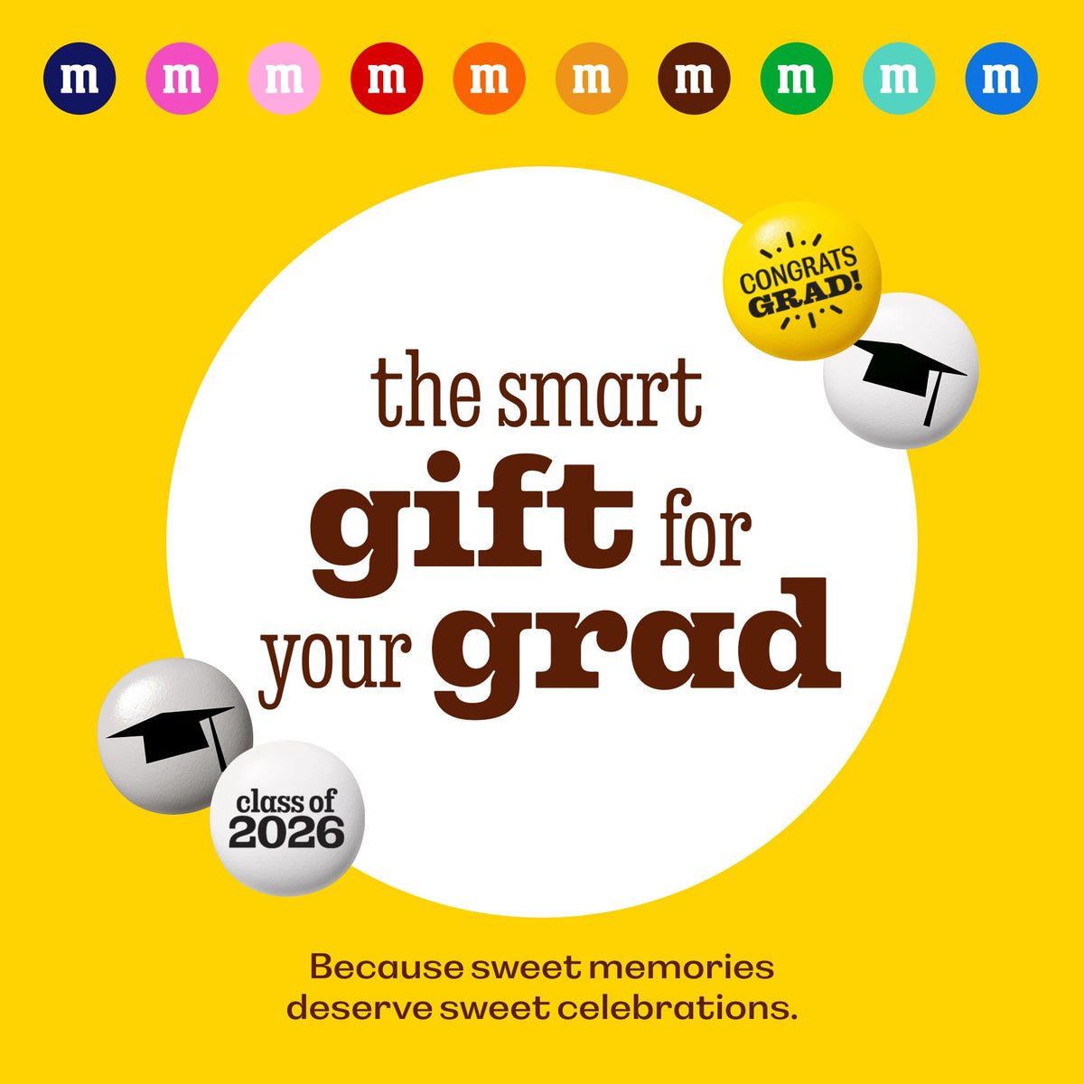 M&M'S Class of 2026 Graduation Milk Chocolate Candy Gift Jar, 12.7 oz