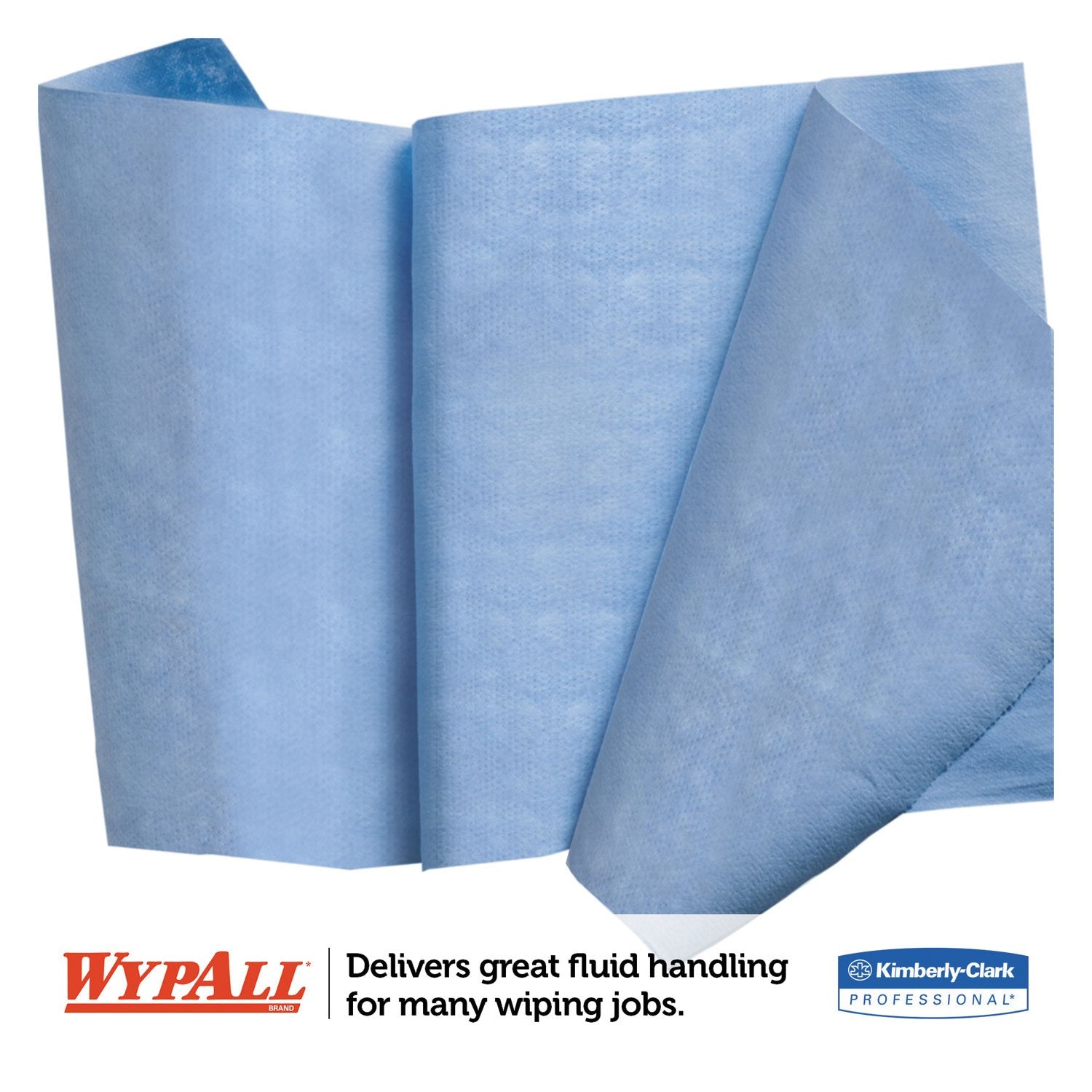 X90 Cloths, Jumbo Roll, 11 1/10 x 13 2/5, Denim Blue, 450/Roll, 1 Roll/Carton