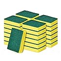 PuoWeo 24-Pack Heavy Duty Scrub Sponges, Non-Scratch Kitchen Sponge with Durable Scouring Pad, Dual-Sided Cleaning Sponge for Dishes, Pots, Pans