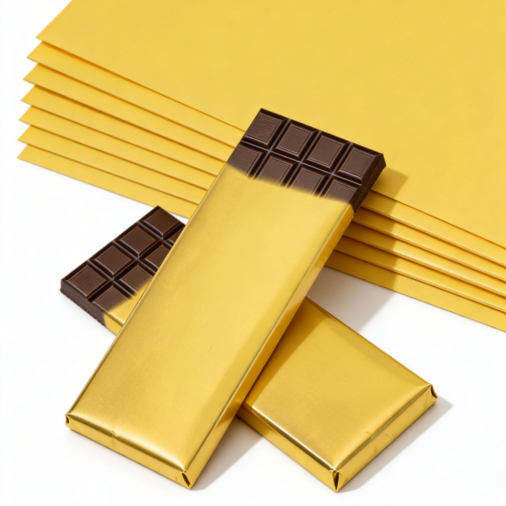 YDJIANCAI 500Pcs Candy Bar Wrappers, Foil Chocolate Bar Wrappers, for Homemade Chocolate Bars, Candies, Reusable Food-Grade