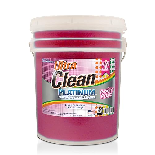 Ultra Clean Platinum Multipurpose Cleaner, Non-Abrasive and Bleach-Free, for Kitchen Counters, Bathroom Floors and Garage Spaces, Passion Fruit, 5 Gal