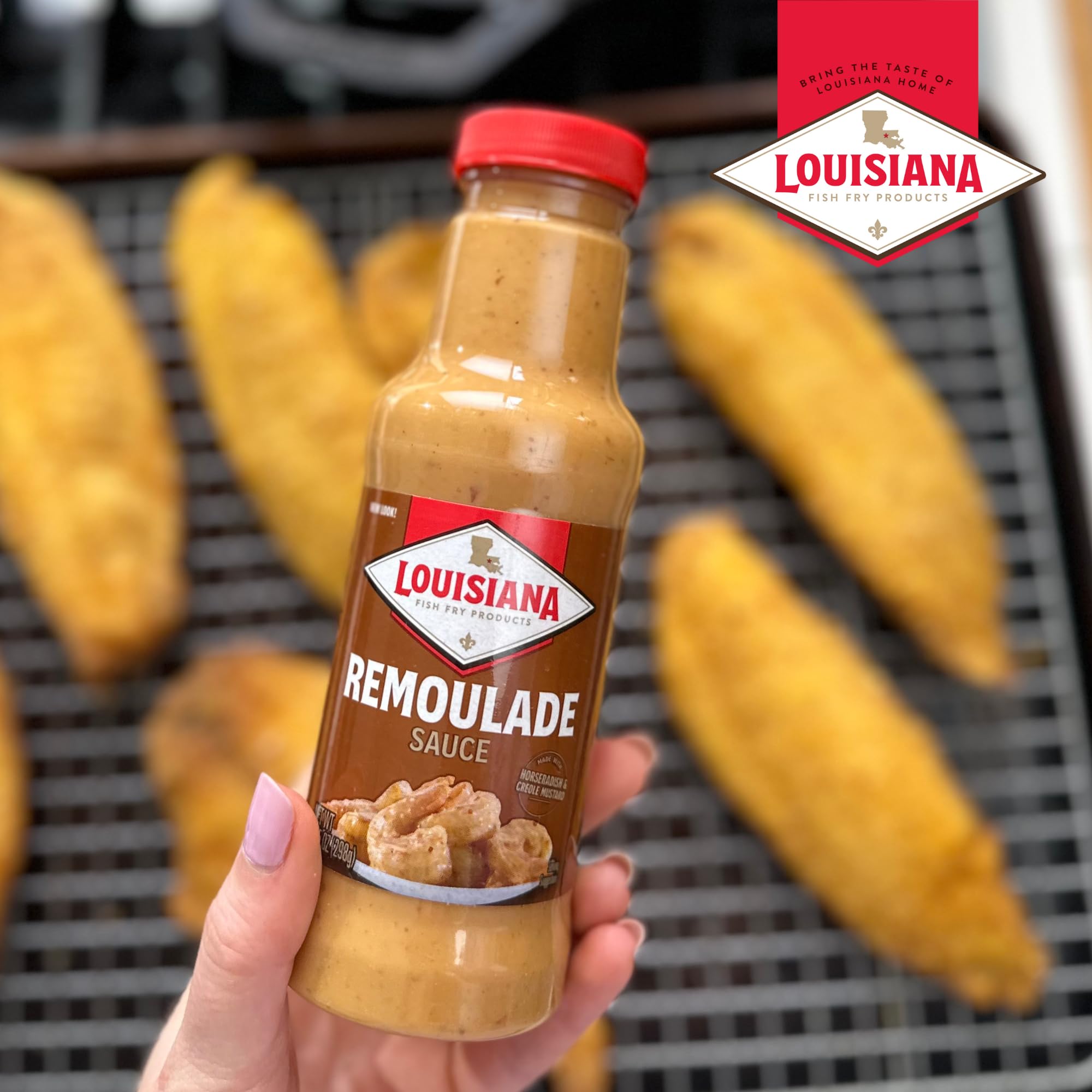 Remoulade Sauce - 10.5 oz Bottle, Authentic Louisiana Creole Dressing with Horseradish Spices for Shrimp Crab Cakes Salads, Creamy Tangy Flavor