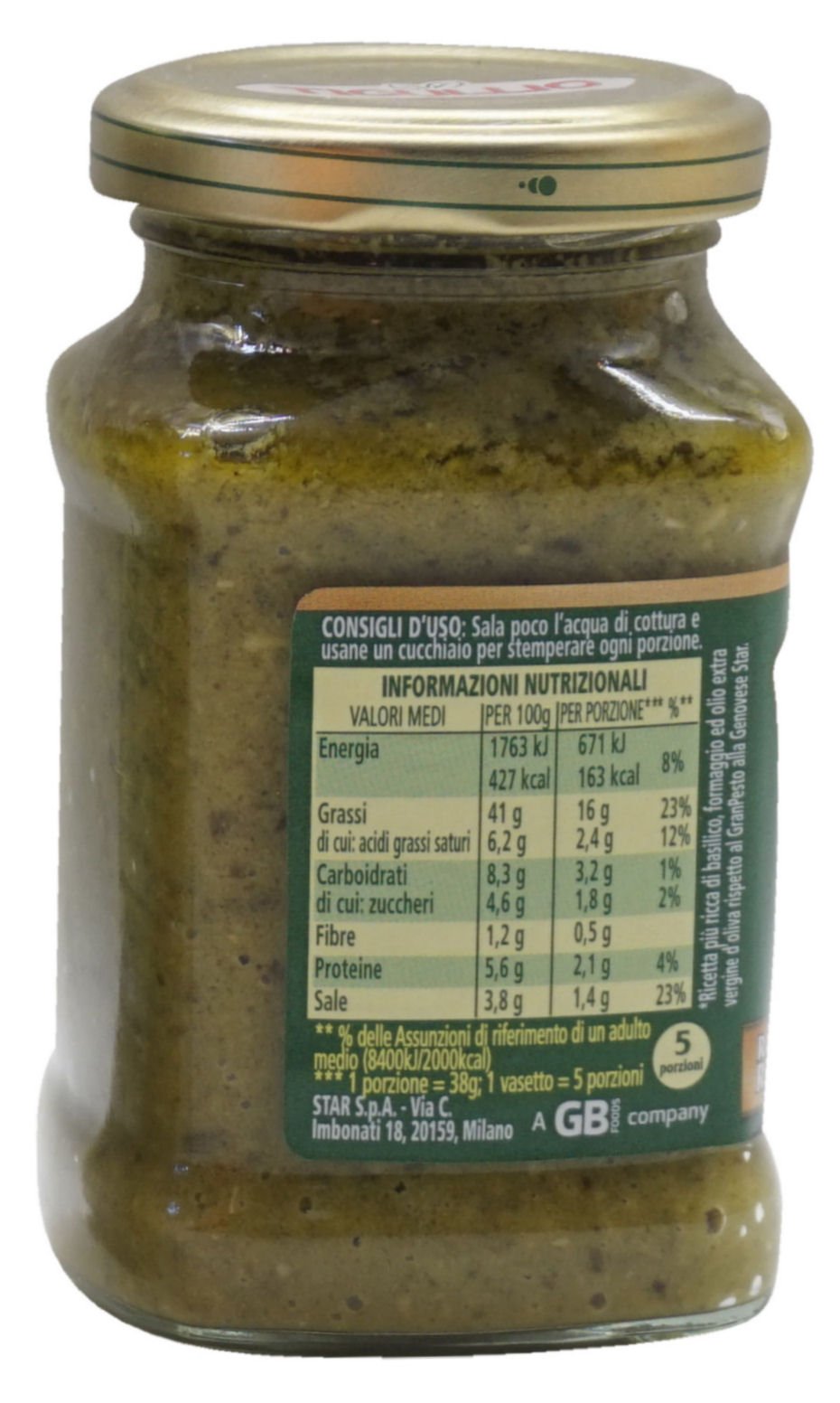 Tigullio:"Gran Pesto alla Genovese" Genovese Pesto - 6.7 Fluid Ounce (190ml) Packages (Pack of 4) [ Italian Import ]