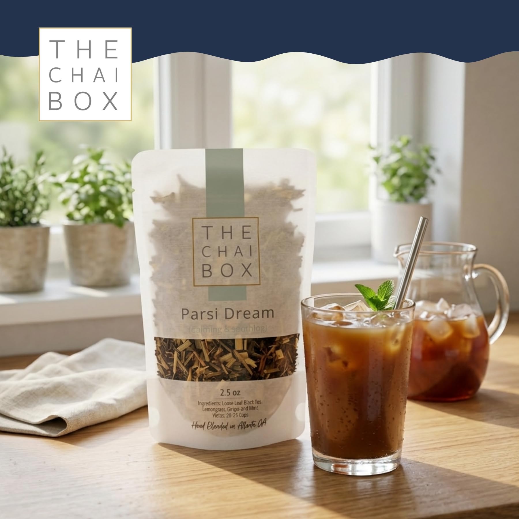 The Chai Box - Parsi Dream - Black Loose Leaf Tea w/Lemongrass, Ginger, Mint. A celebration of the beautiful Parsi culture - Made in Small Batches