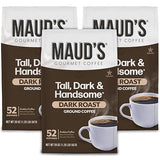 Maud's Dark Roast Ground Coffee, 3 Bags, (60oz), 100% Arabica Coffee, 156 Servings