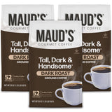 Maud's Dark Roast Ground Coffee, 3 Bags, (60oz), 100% Arabica Coffee, 156 Servings