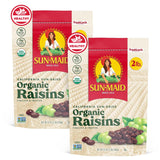 Sun-Maid Organic California Sun-Dried Raisins - (2 Pack) 32 oz Resealable Bag - Organic Dried Fruit Snack for Lunches, Snacks, and Natural Sweeteners