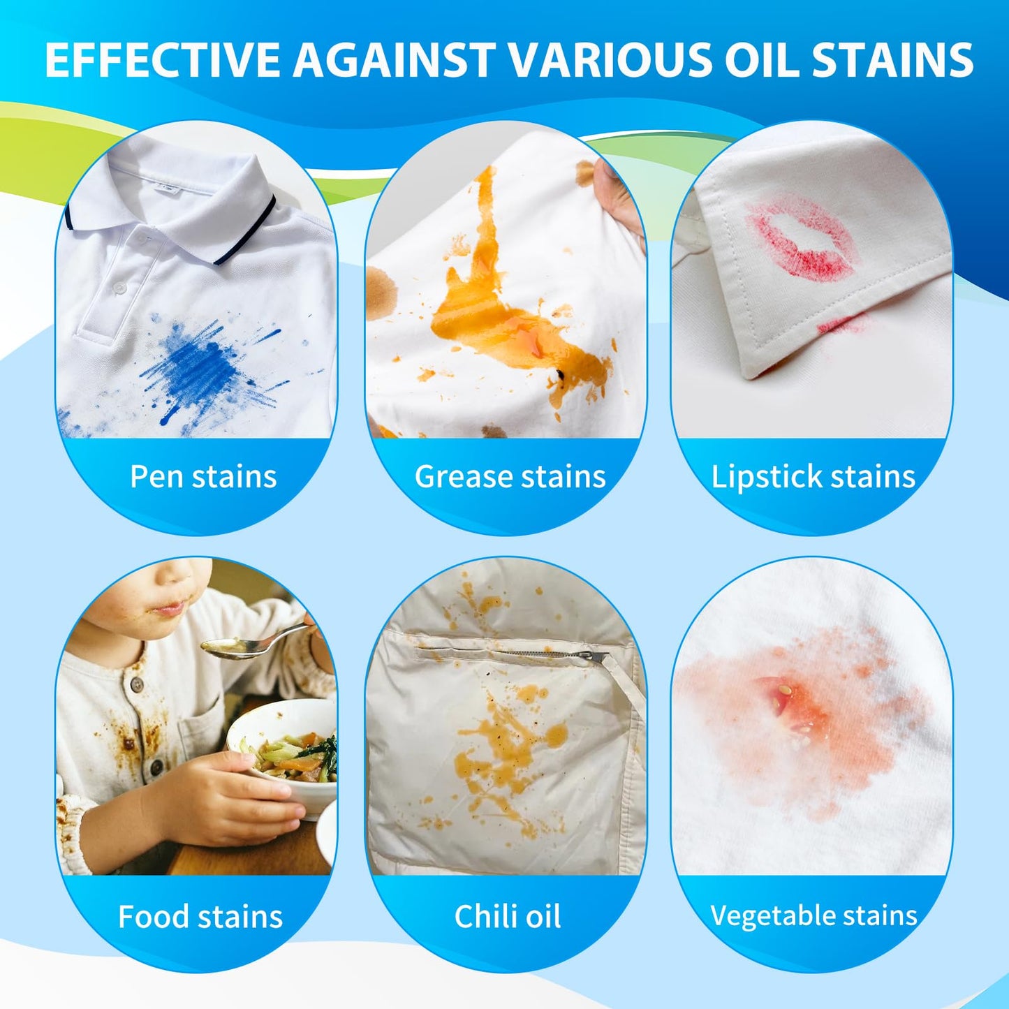 Mungoone Clothes Grease Stain Remover, Newborn & Baby Essentials, Laundry Stain Treatment, Stain Remover for Oil Grease, Ink Stains, Foods & Vegetable