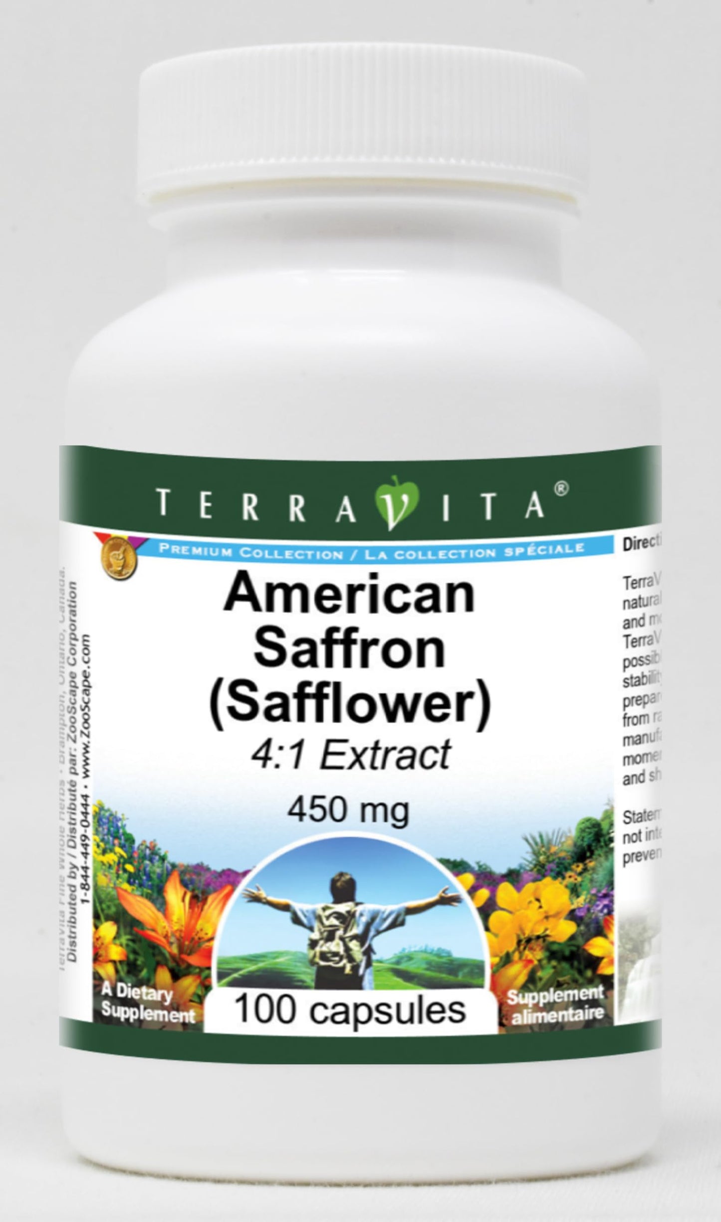 American Saffron (Safflower) 4:1-450 mg (100 Capsules, ZIN: 524134)