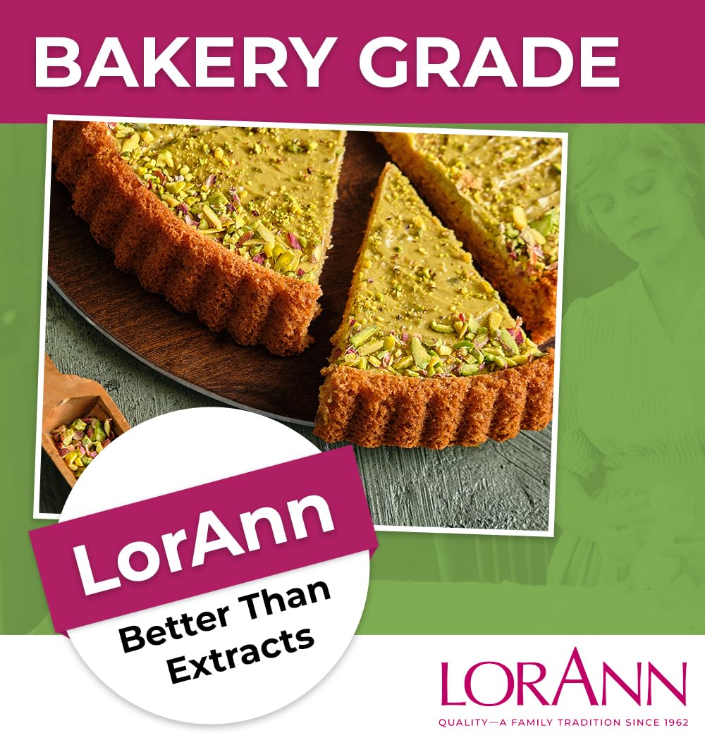 Lorann Oils Pistachio Bakery Emulsion: Genuine Pistachio Aroma, Perfect for Boosting Nutty Notes in Baked Goods, Gluten-Free, Keto-Friendly, Pistachio