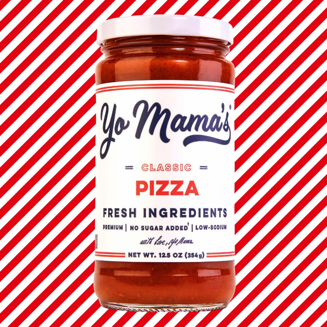 Yo Mama's Foods Keto Classic Pizza Sauce - Pack of (2) - Vegan, No Sugar Added, Low Carb, Low Sodium, Gluten Free, Paleo, and Made with Fresh Non-GMO