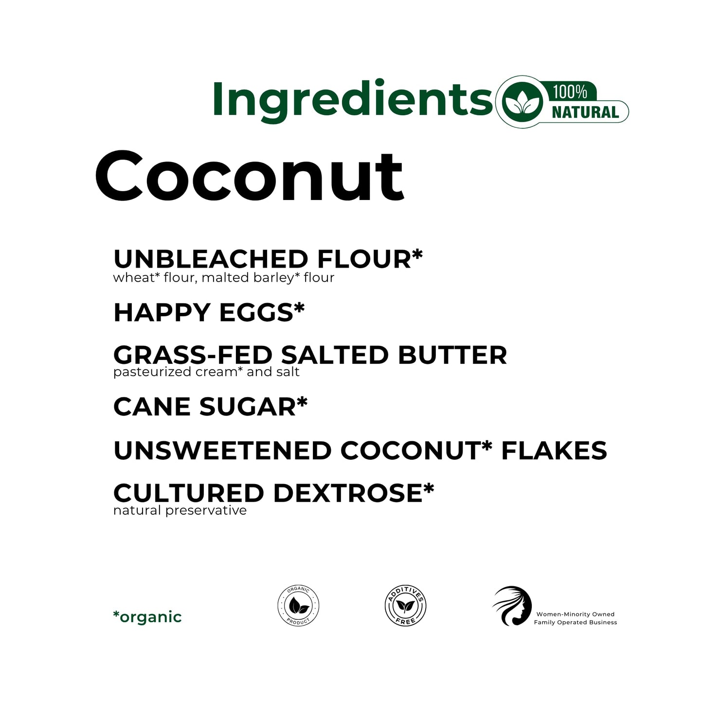 The Panza Coconut Gourmet Cookie Snack Thin & Crispy | Organic, Non-GMO, 100% Natural Ingridients | Mini Pouch 0.7 oz