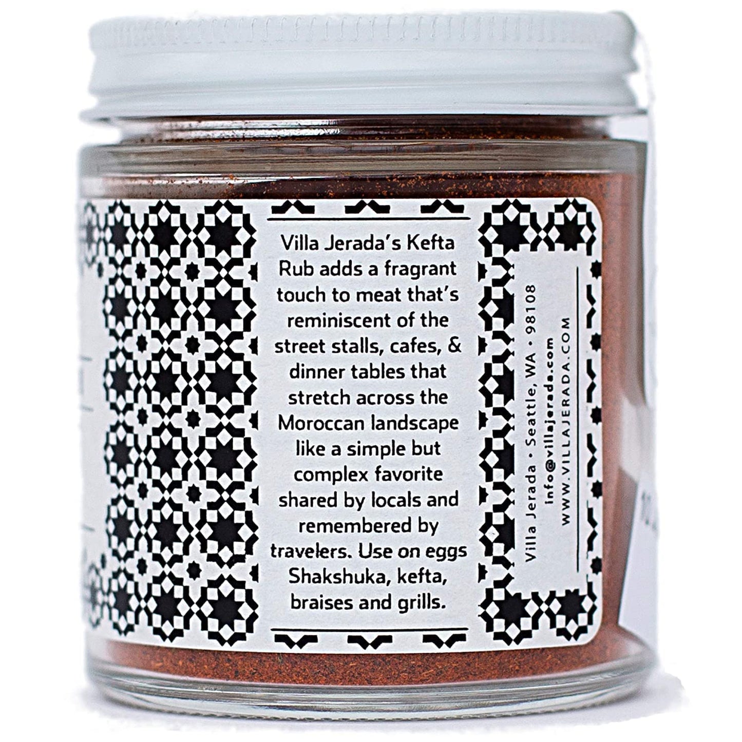Villa Jerada, Moroccan Kefta Rub & Spice Seasoning Mix Blend, Use on Eggs, Shakshuka, Kofta, Braises & Grills, 1.76 oz (Pack of 1) (KEFTA RUB - 1 JAR