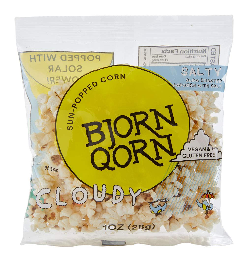 BjornQorn Mini Bag 30-Pack Cloudy (Salty) Popcorn - Vegan & Gluten-Free - Slow Roasted and Salted - (30 1oz bags)