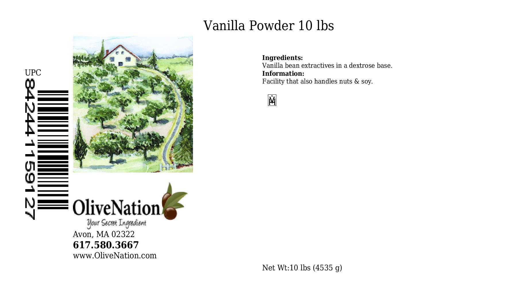 OliveNation Organic Vanilla Powder - 10 lb