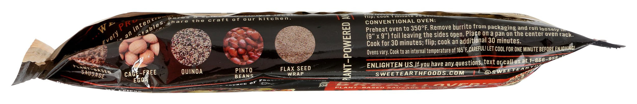 Sweet Earth Protein Lover's Vegetarian Breakfast Burrito, Frozen Burrito, 5.5 Oz