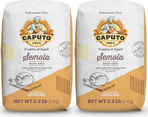 Molino Antimo Semolina Semola Flour, 1 Kilo bag , (Pack of 2)