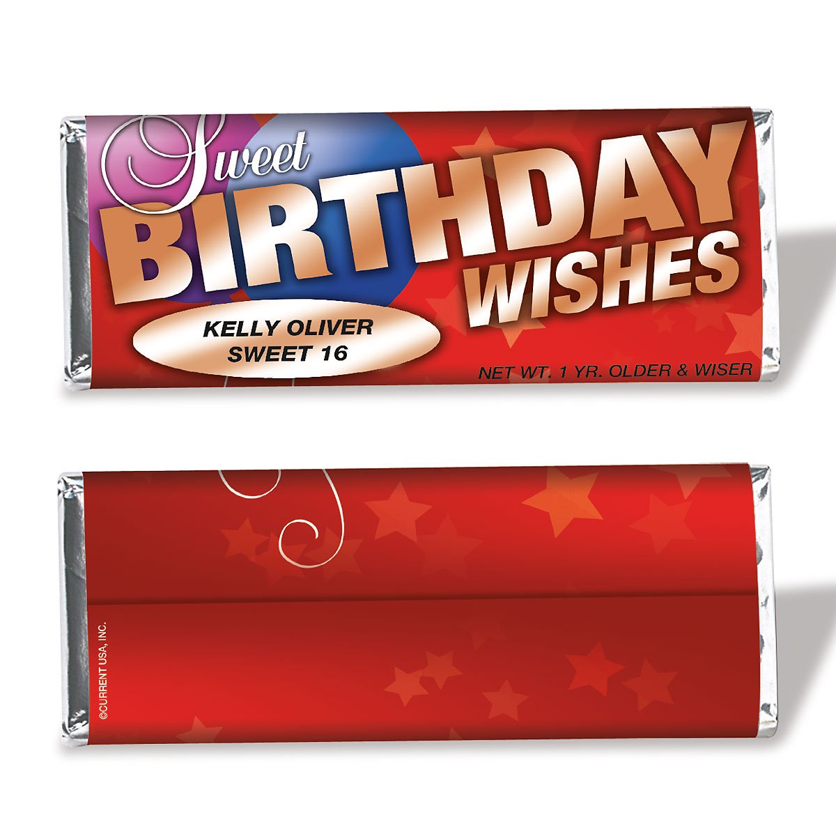 Birthday Wishes candy Bar Wrappers- Set of 24