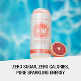 Hiball Clean Energy Drink - Blood Orange - Zero Sugar, Zero Calorie Sparkling Water with 160mg Organic Caffeine, 50mg Organic Ginseng, 50mg Organic