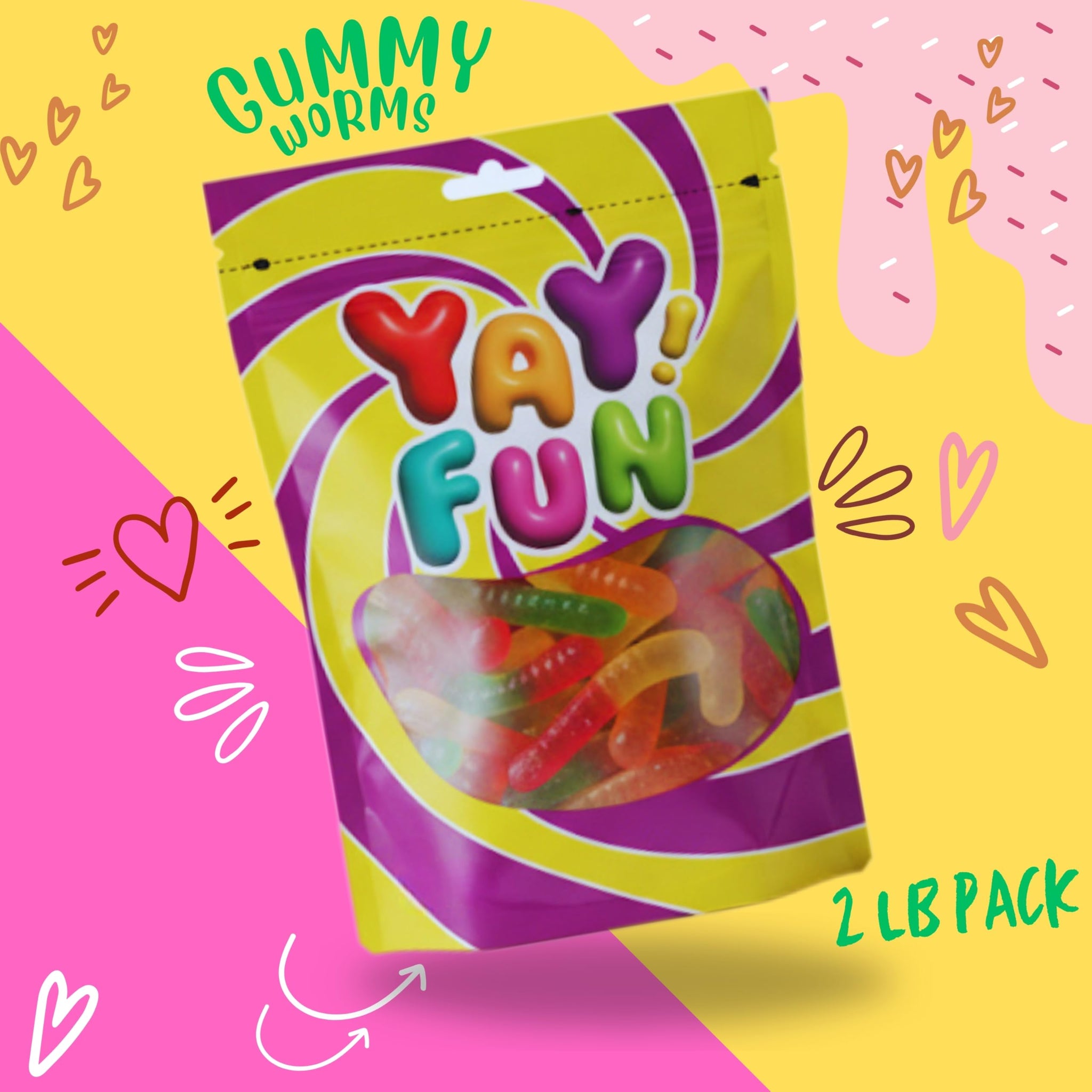 Assorted Gummy Worms Candy, Halal Candy Bulk 2 Pound Bag | Fruit Flavored Gummy Worms Candy | Sweet & Chewy Worm Gummies for Parties, Candy Buffets
