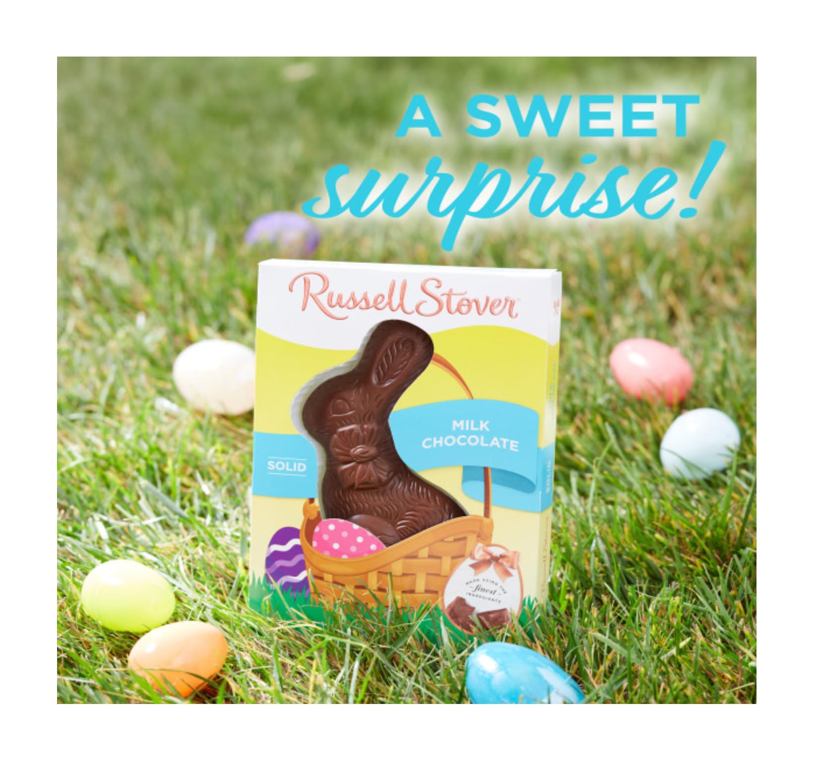 Russell Stover Milk Chocolate Bunnies - Pack of 2 - Solid Milk Chocolate - Perfect for Easter Baskets and For Sharing with Friends and Family - Great