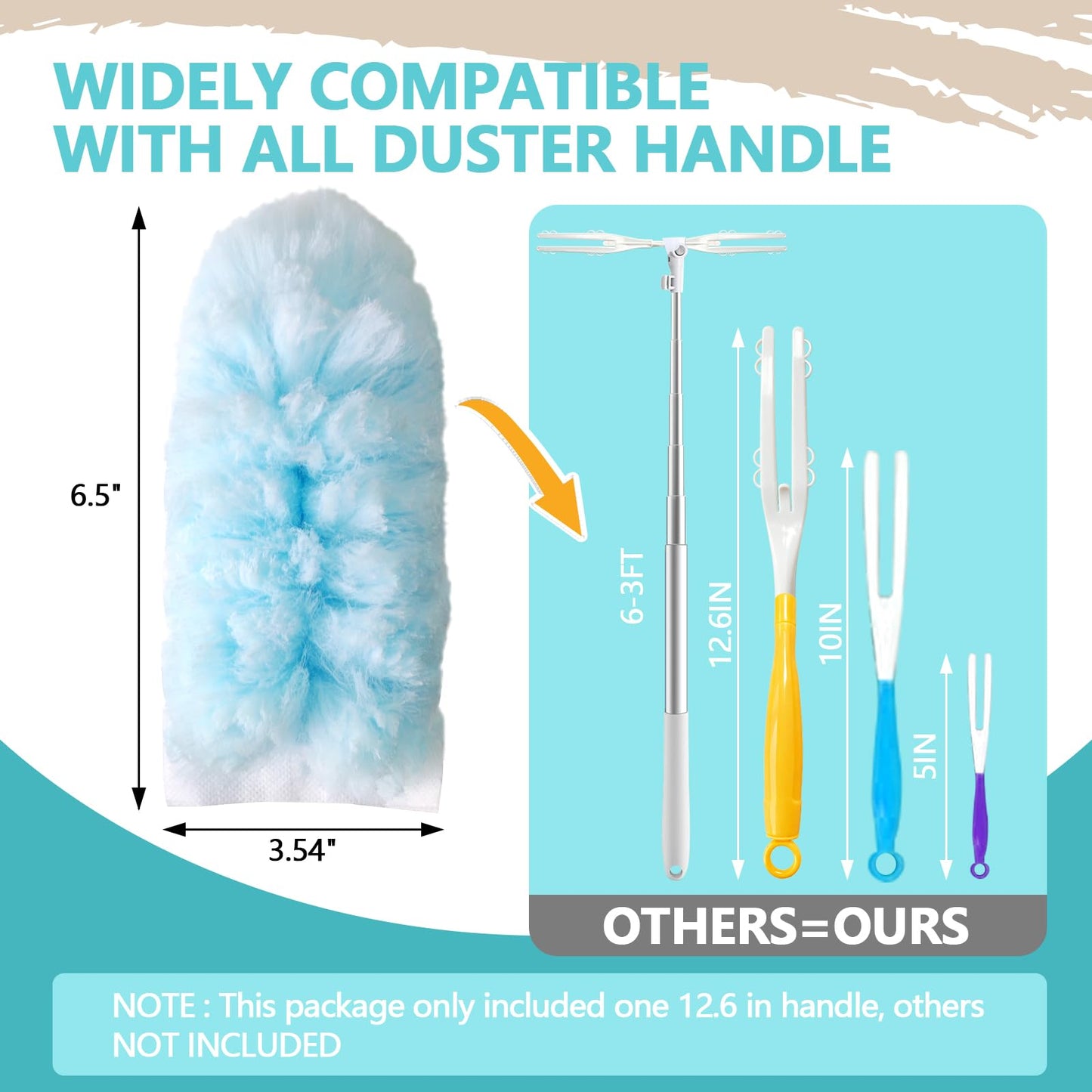 WAWINY 40 Pack Duster Refills Kit Disposable for Swiffer Duster Handle,360° Deep Cleaner Heavy Duty Replacement with 1 Handle,for Home, Blinds, Car