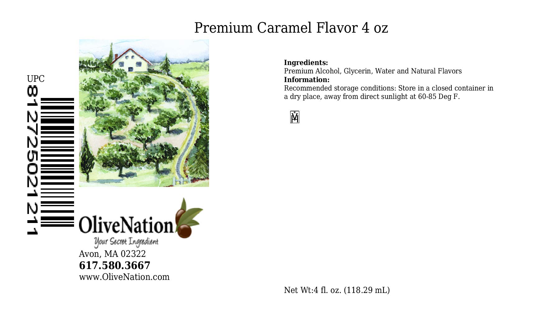 TTB Caramel Flavoring - TTB-Approved Sugar Free Flavoring for Brewing - Baking - Beverages - Ice Cream - Fillings - Non-GMO - Kosher - Vegan - 4 oz