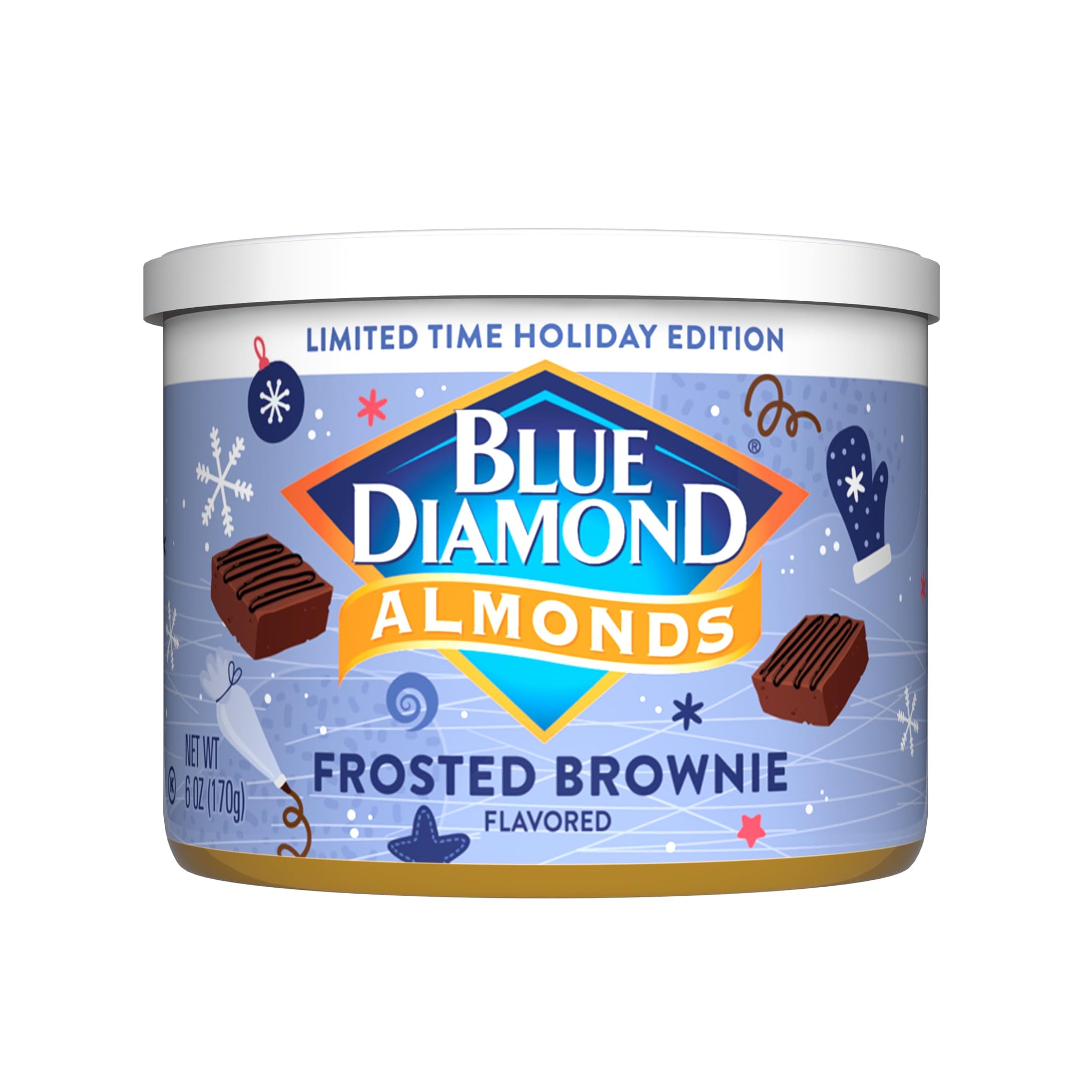 Blue Diamond Almonds, Holiday Frosted Brownie Flavored Sweet Snack Nut Almonds Perfect Size for On-The-Go, Holidays and Gatherings, Lunch, Adults