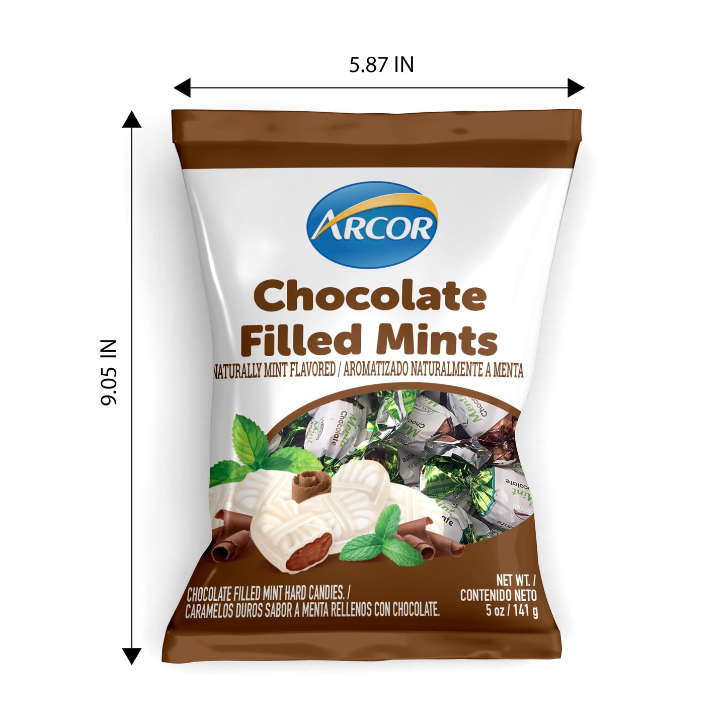 Arcor Chocolate Filled Mints - Sweet, Delicious & Individually Wrapped Hard Candy from South America, Perfect for Parties, Events, and Everyday Treats