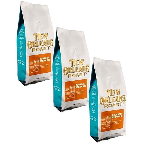 New Orleans Roast - Bourbon Pecan Pie Ground Coffee 12oz (Pack of 3) - Indulge in the Flavors of New Orleans Tradition