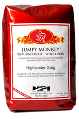 Jumpy Monkey® Coffee Highlander Grog Butterscotch Blend - Medium Roast, Flavored Coffee, 100% Arabica, Whole Bean, For Cold Brew, French Press, 16