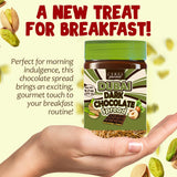 Dubai Dark Chocolate Spread 9.7 oz Jar with Pistachio Cream, Crispy Kataifi