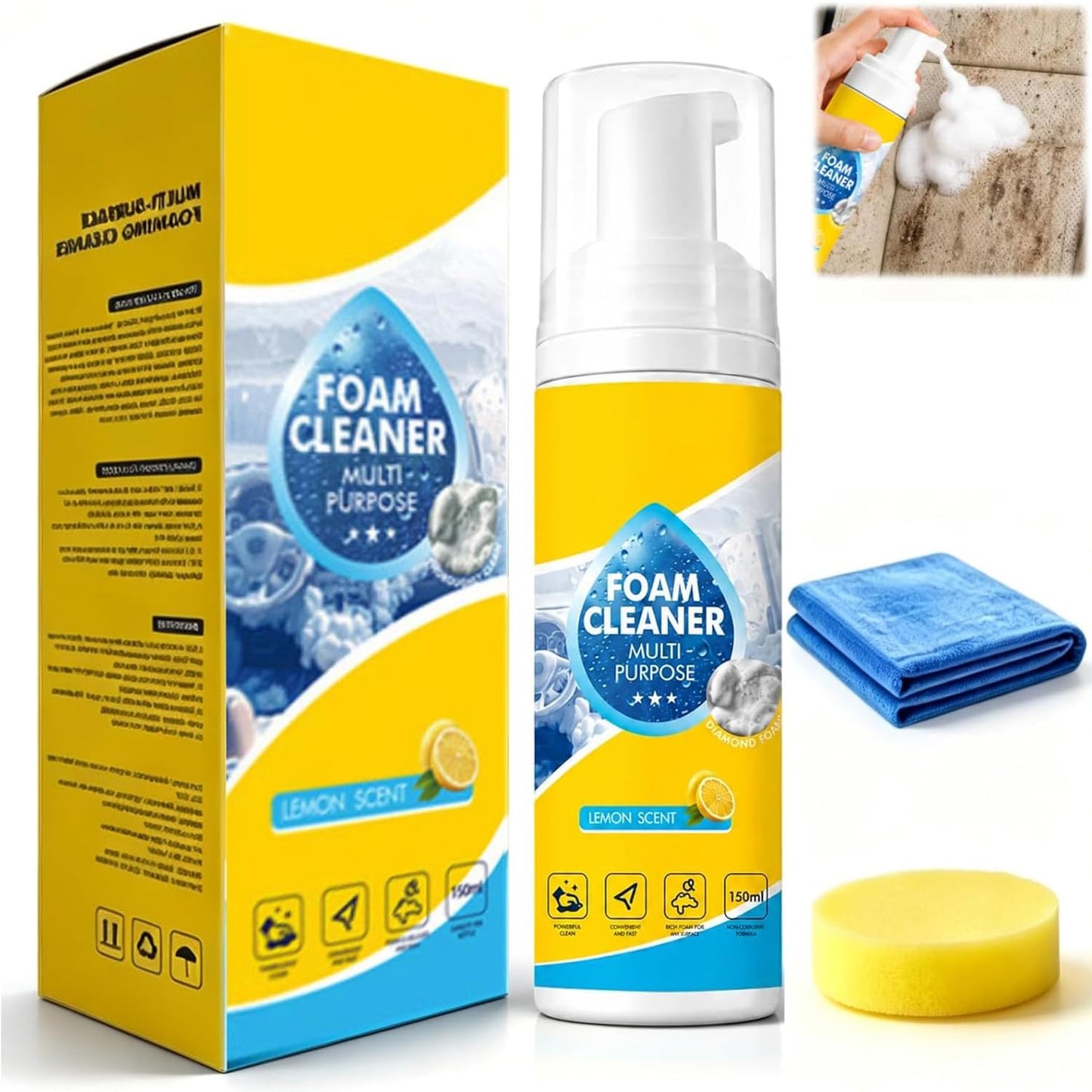 iYanoc 4-in-1 Multi-Enzyme Foam Cleaner, Multi-Purpose Foaming Cleaner, Suitable For Deep Cleaning Of Car Interiors, Kitchens, Bathrooms And Sofas