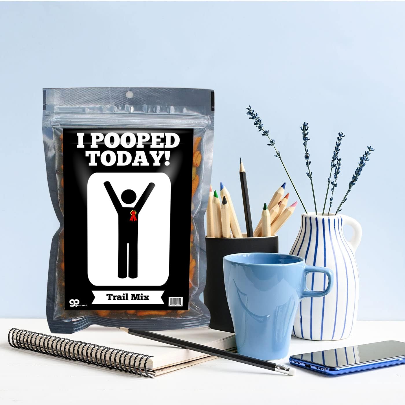 Pooped Today Trail Mix Gag Gift for Mens Stocking Stuffers Spicy Snack Gift for Spicy Food Lovers Crunchy Blend White Elephant Ideas