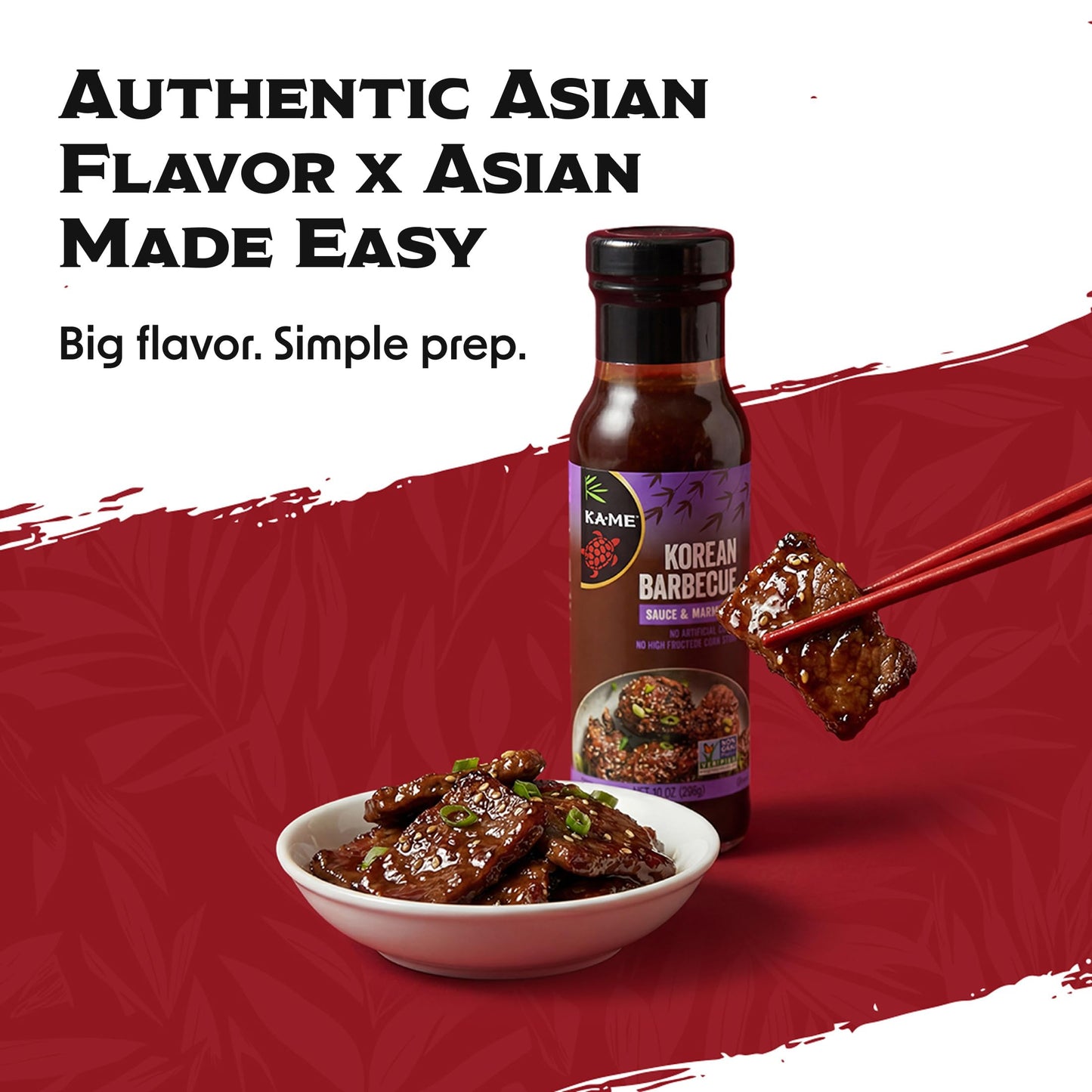 KA-ME Korean Barbecue Sauce - Sweet & Savory Korean BBQ Marinade - Asian Grilling & Cooking Sauce - Asian Pantry Staple - Non-GMO & Kosher - 10 Oz - 2
