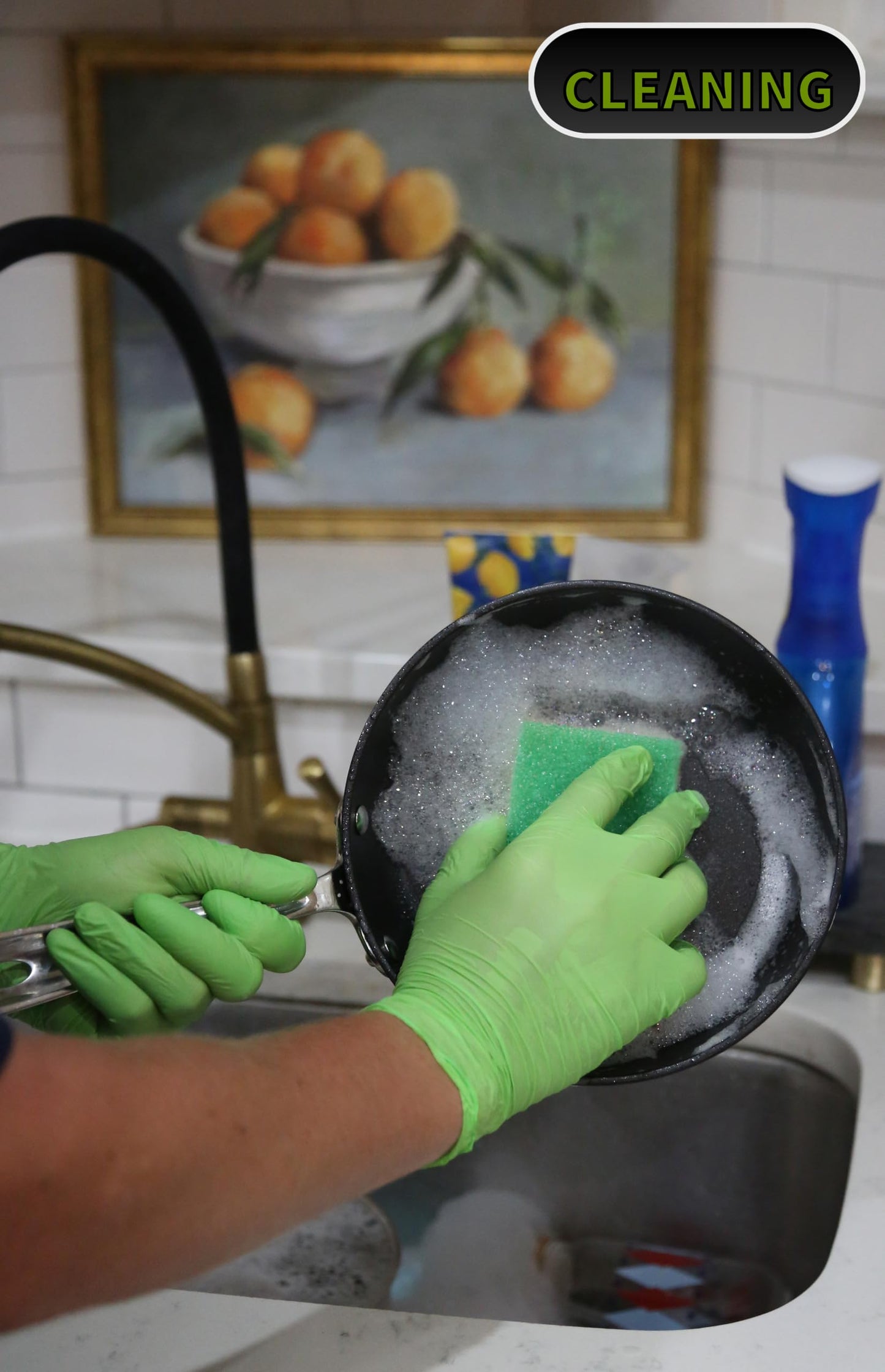 STYLETEK Nitrile Lime Green Glove, Disposable Glove, Powder Free, Thick Quality, Latex-Free, Salon, Home,Gardening, Mutli Use (1, SMALL)