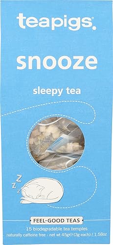 Teapigs Organic Snooze Herbal Tea Made With Whole Herbs and Fruits (1 Pack Of 15 Tea Bags)