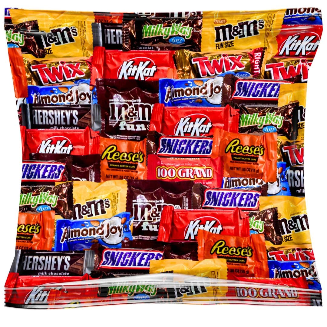 Halloween Assorted Fun-Size Chocolate Candy Mix - Bulk Bag - Variety Pack for Parties, Pinatas, Office Snacks, Holidays & Events (4 LB)